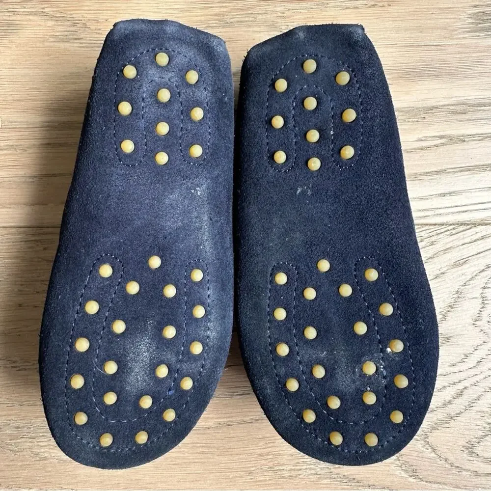Bobble Kids Suede Tassel Moccasin Loafers Navy Blue 26